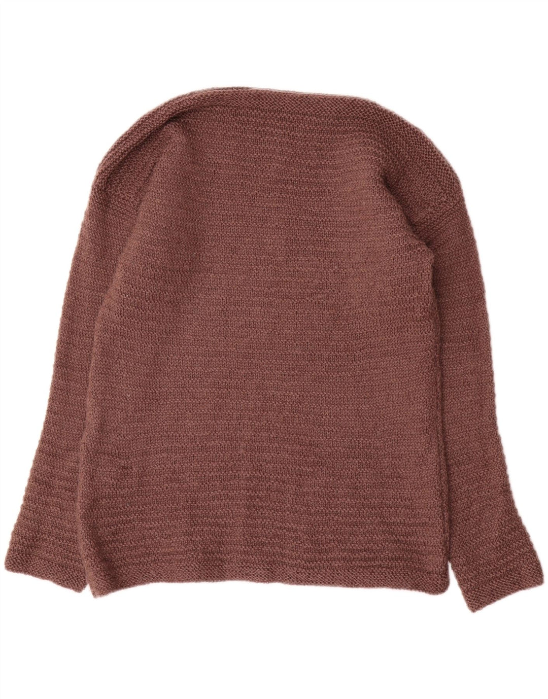 Suéter feminino vintage com gola canoa Reino Unido 14 marrom médio