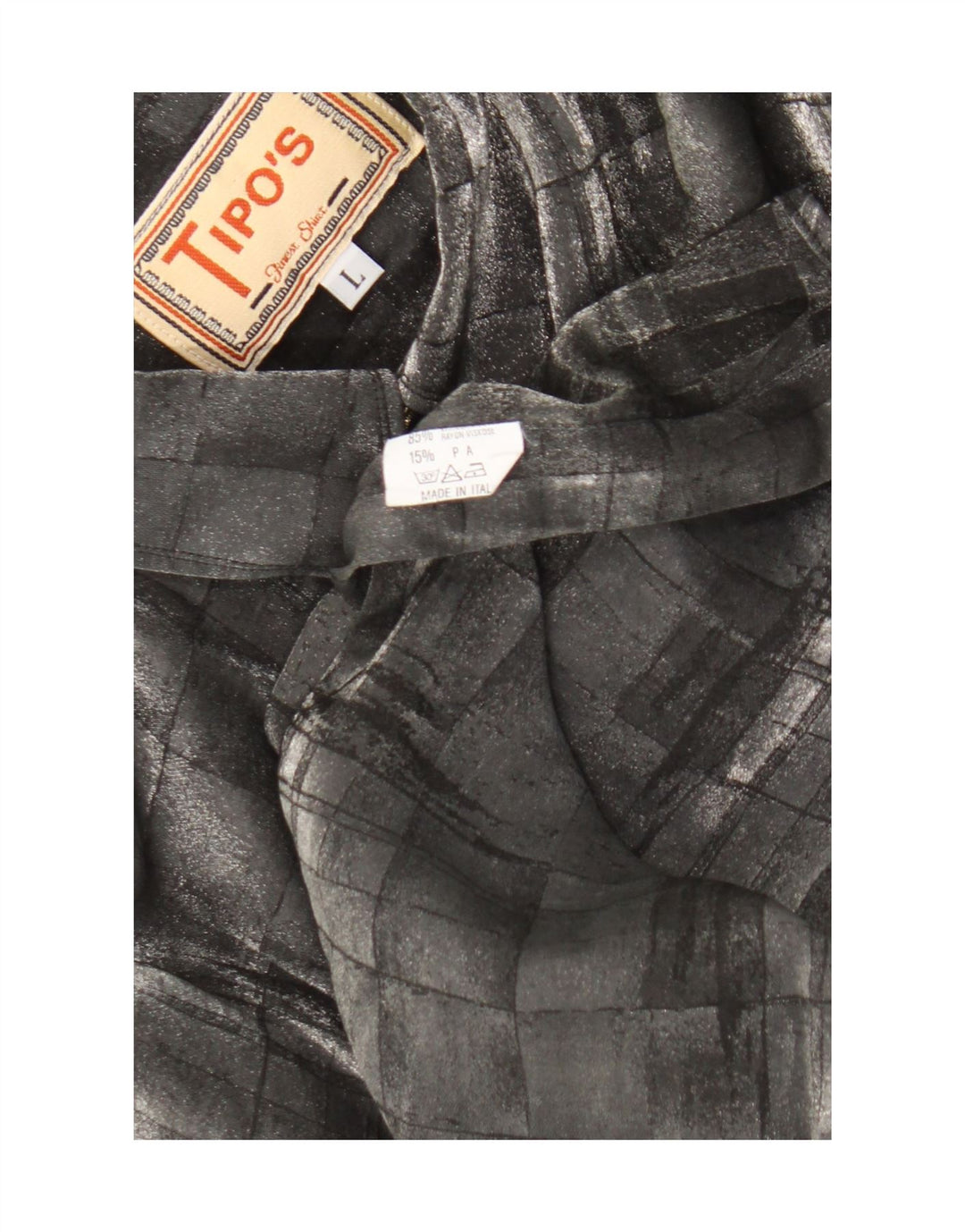 Camisa masculina Tipo'S grande viscose geométrica cinza