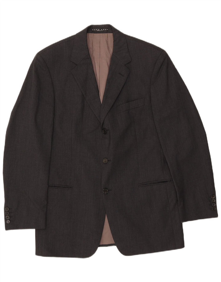 Jaqueta blazer masculina de 3 botões HUGO BOSS Reino Unido 40 grande lã cinza