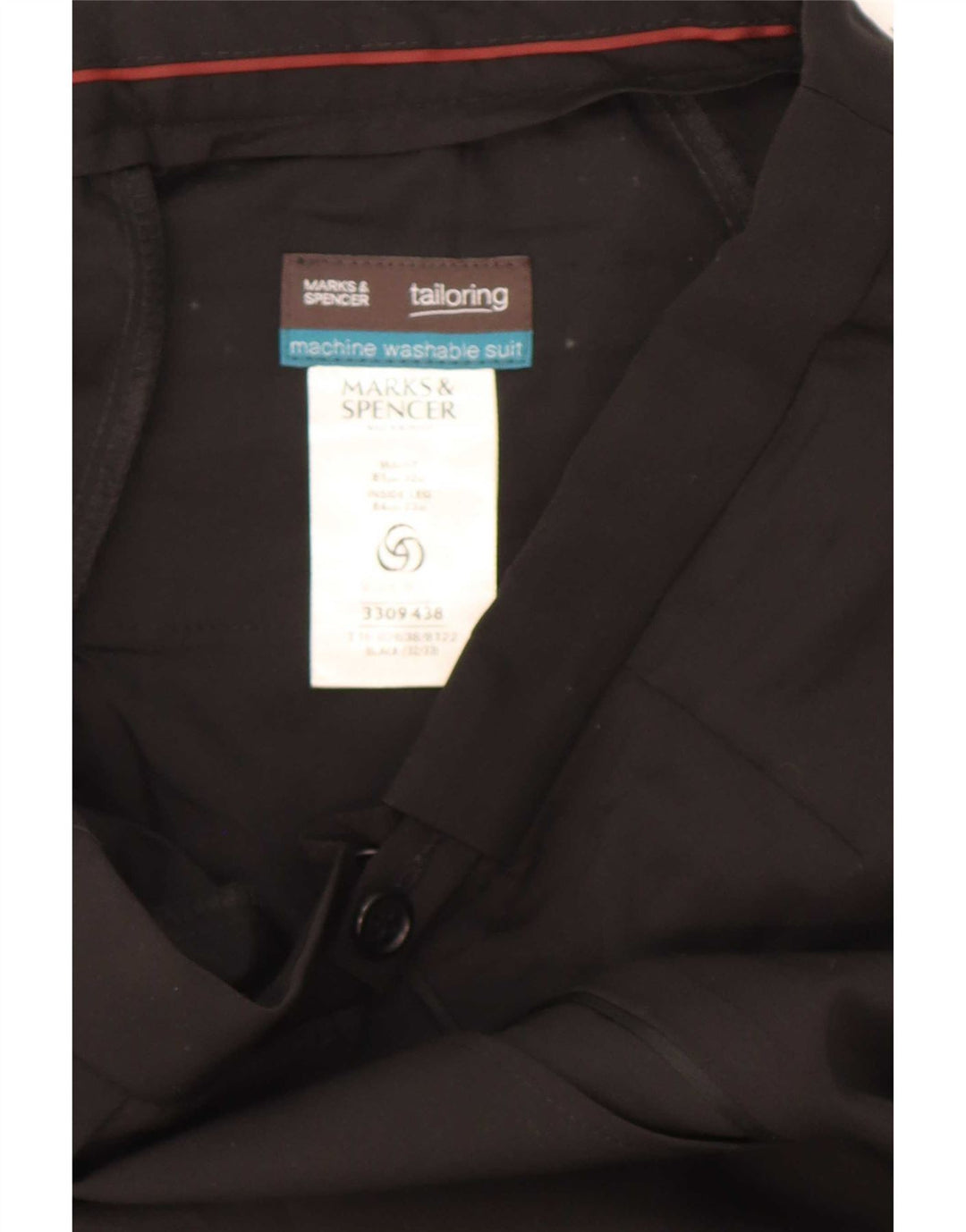 Calça masculina Marks & Spencer com pegged suit W32 L33 poliéster preto