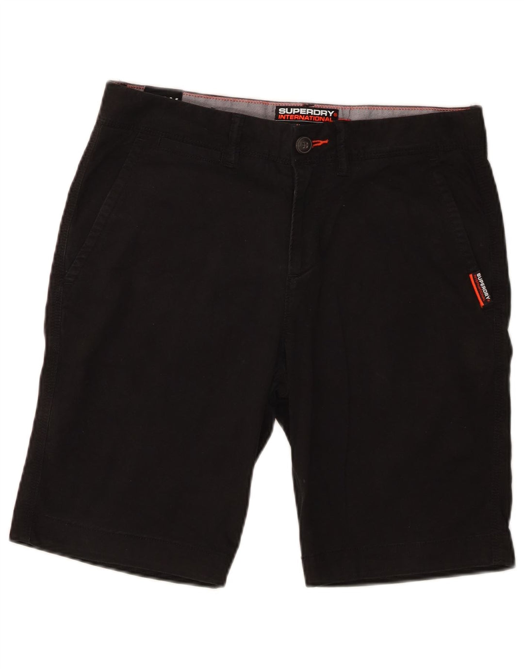Superdry Mens Slim Chino Shorts W30 Médio Algodão Preto