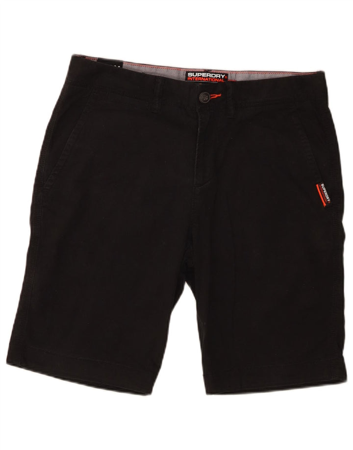 Superdry Mens Slim Chino Shorts W30 Médio Algodão Preto