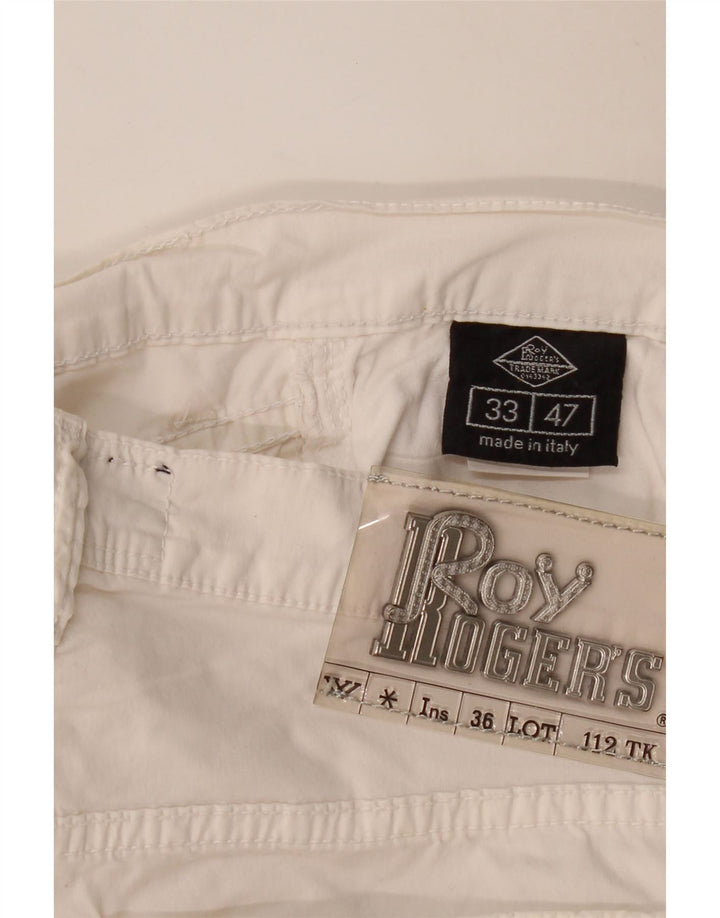 Calça casual reta masculina ROY ROGERS W33 L33 algodão branco