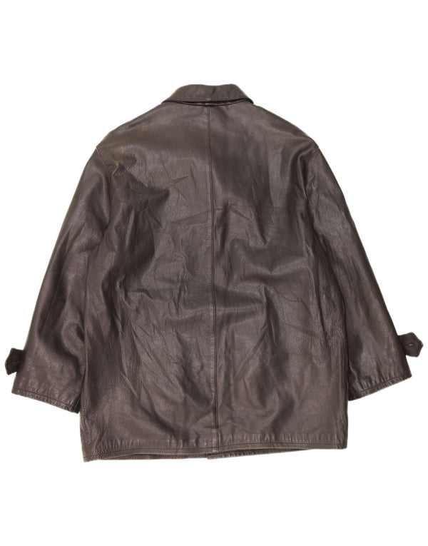 Jaqueta de couro masculina Daniel Hechter IT 52 XL preta