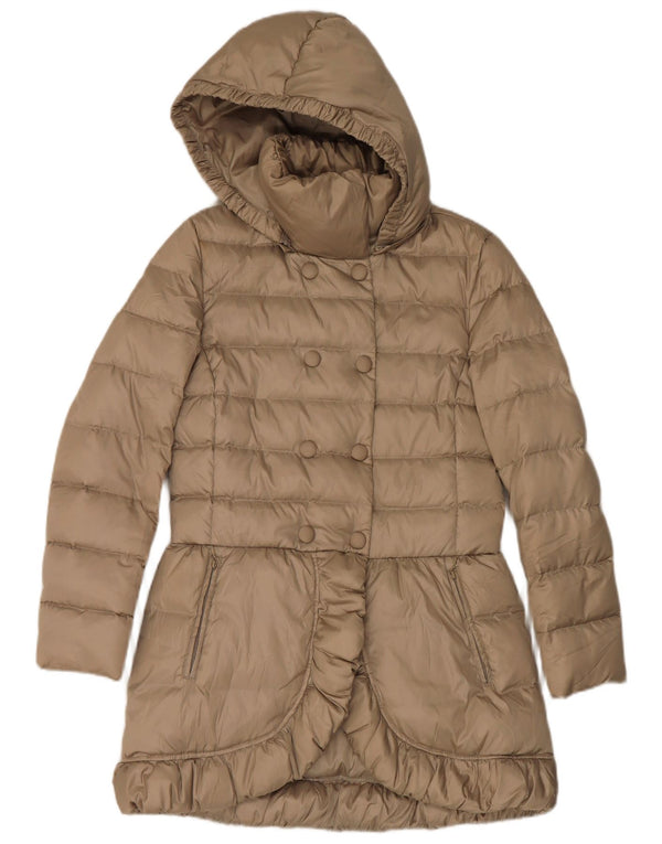 Sisley Casaco feminino acolchoado com capuz duplo e peito duplo IT 42 Médio Bege