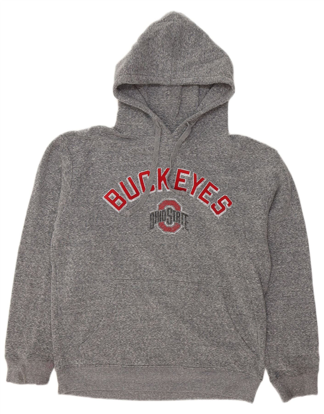 CHAMPION Masculino Ohio State Buckeyes moletom com capuz cinza médio manchado