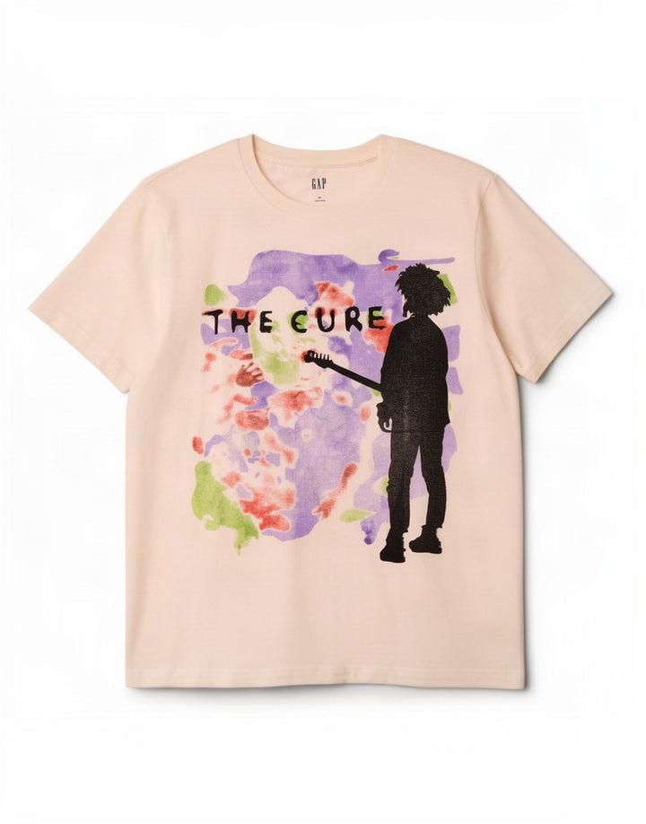 Camiseta masculina gráfica Gap Top médio algodão branco