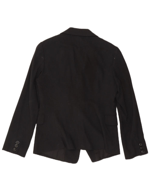 Jaqueta blazer feminina de 2 botões Benetton IT 46 grande viscose preta