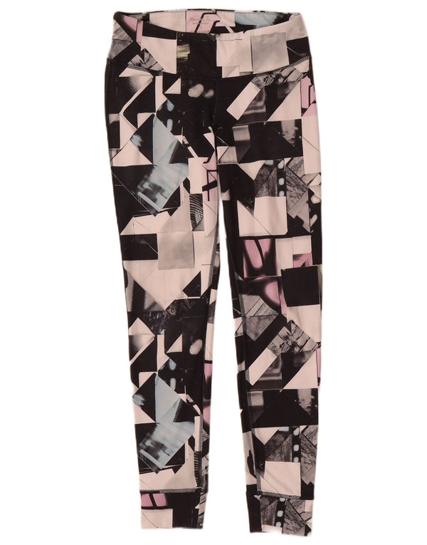 Leggings femininas Reebok UK 8/10 pequenas poliéster geométrico multicolorido