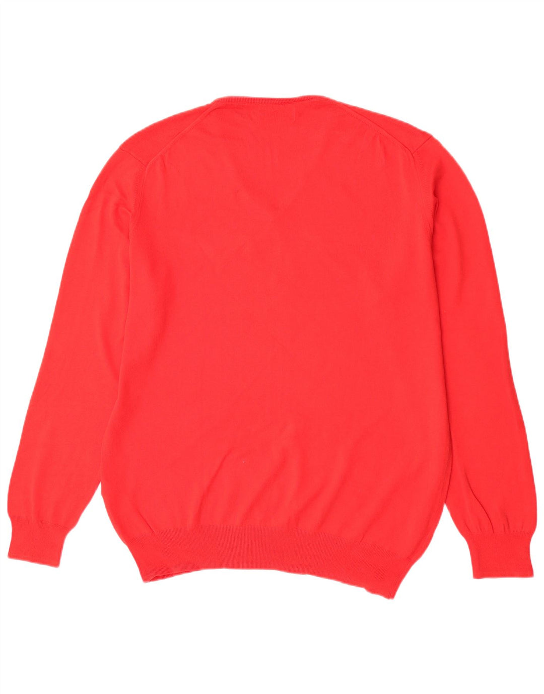 Zara Suéter masculino com decote em V XL algodão vermelho