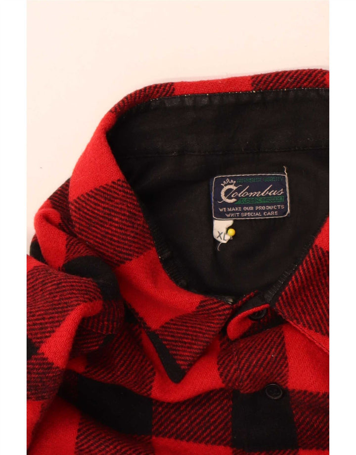 Camisa masculina de flanela Colombus XL vermelho guingão poliéster