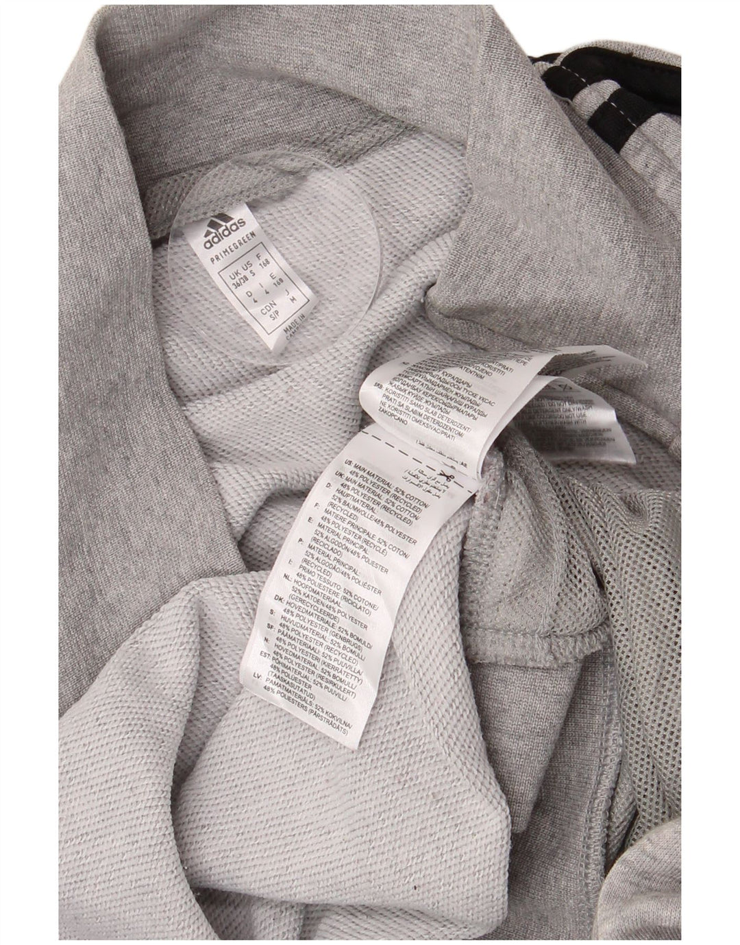 ADIDAS Mens Tracksuit Top Jacket UK 36/38 Pequeno Cinza Flecked Algodão