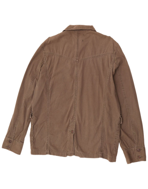 Jaqueta militar masculina Zara UK 44 2XL algodão marrom