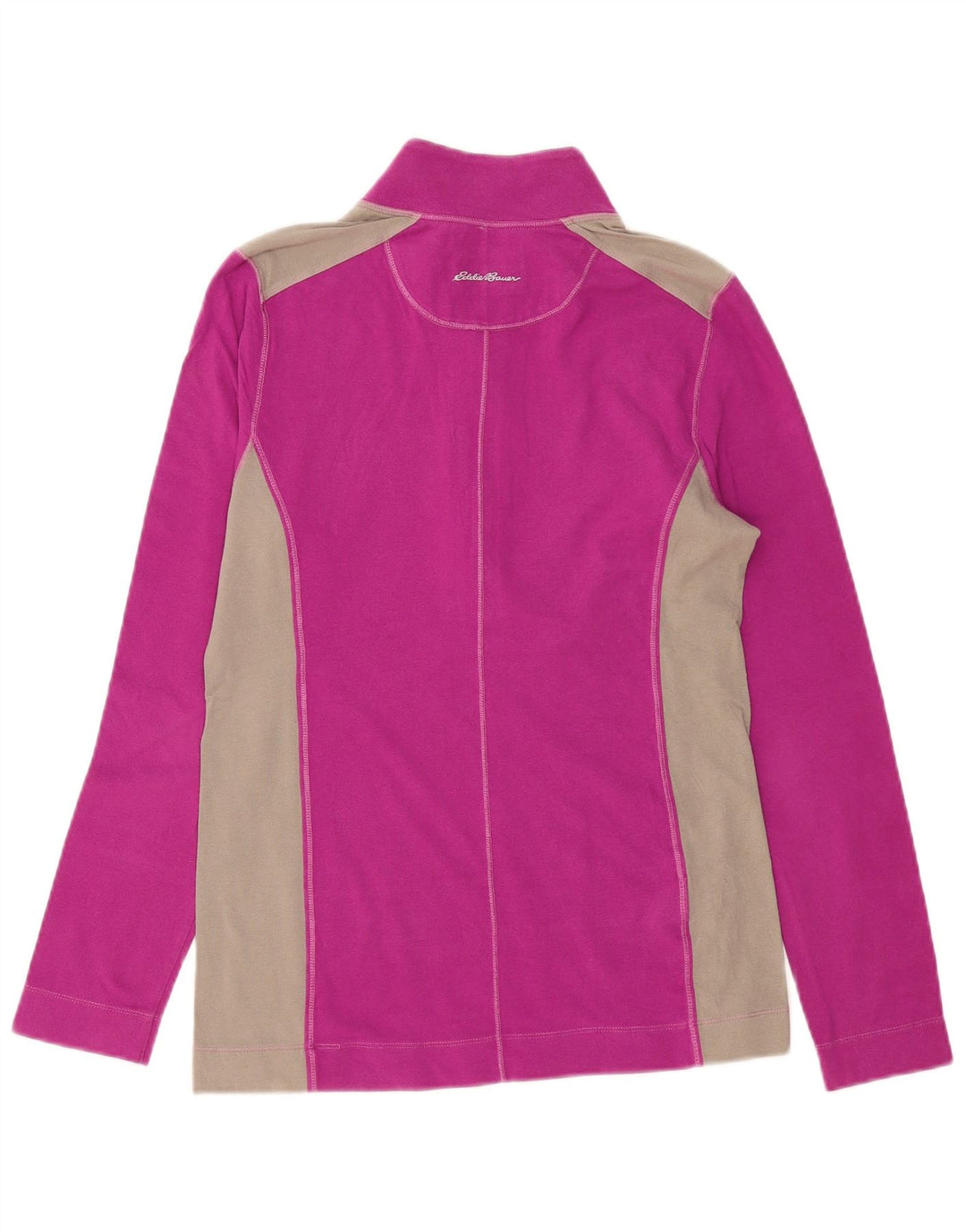 Eddie Bauer Top feminino com zíper e manga comprida Reino Unido 12 bloco colorido roxo médio