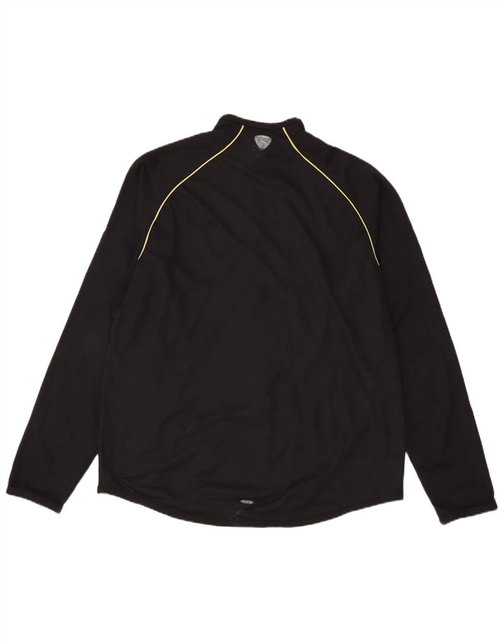 Reebok Mens Zip Neck Pullover Treino Top Grande Poliéster Preto