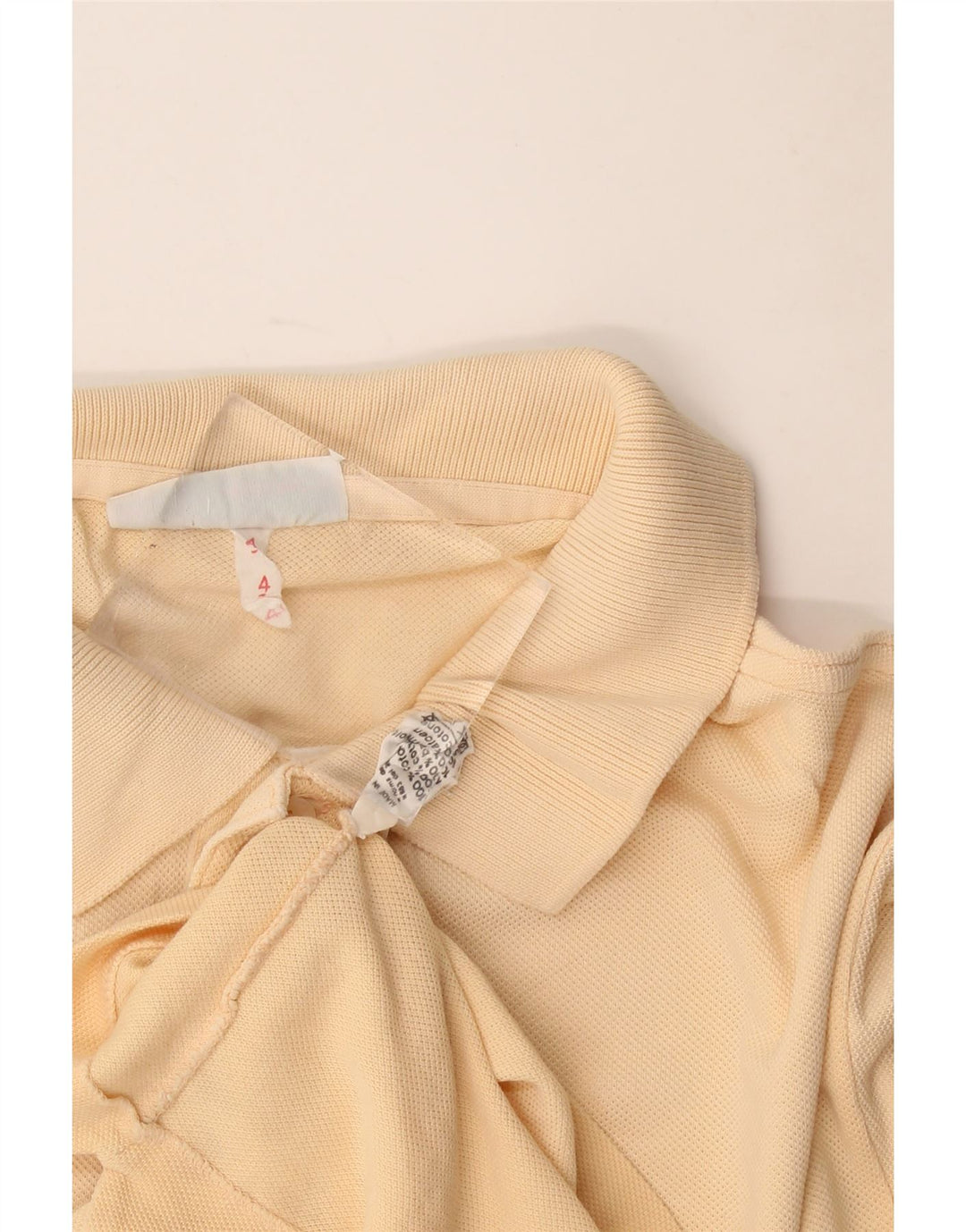 Camisa polo masculina Lacoste tamanho 4 algodão bege médio