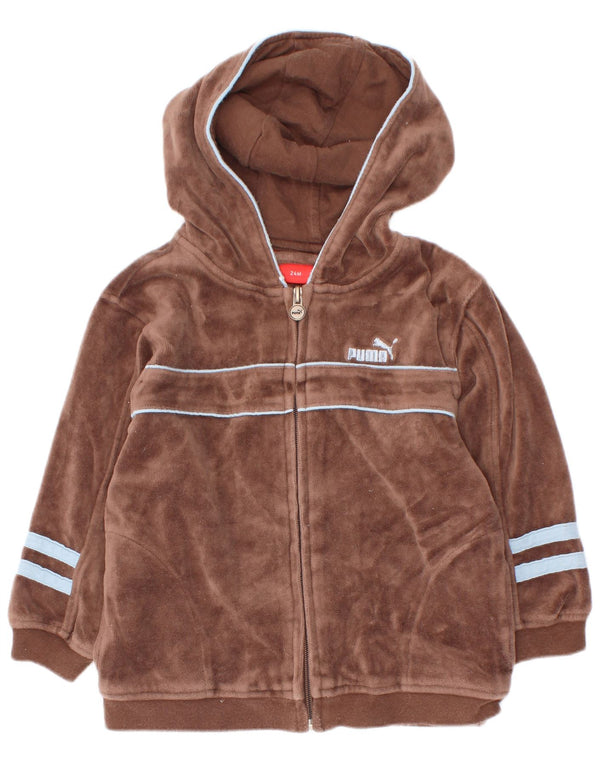 Suéter Puma Baby Boys Velour Zip com capuz 18-24 meses marrom colorblock