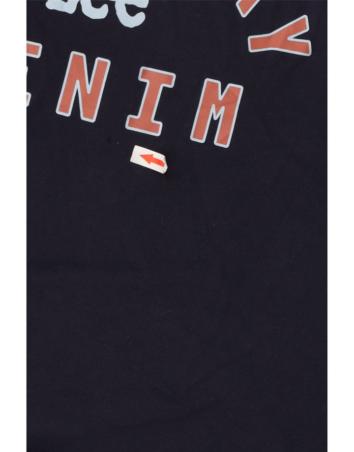 Camiseta masculina Lee de ajuste regular com estampa gráfica grande algodão azul marinho