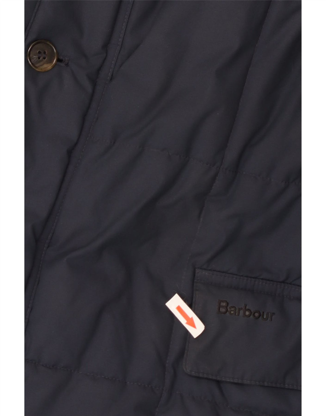 Jaqueta acolchoada masculina Barbour UK 42 XL poliéster azul marinho