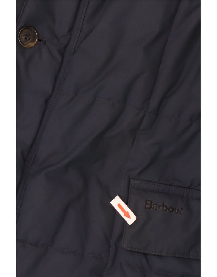 Jaqueta acolchoada masculina Barbour UK 42 XL poliéster azul marinho