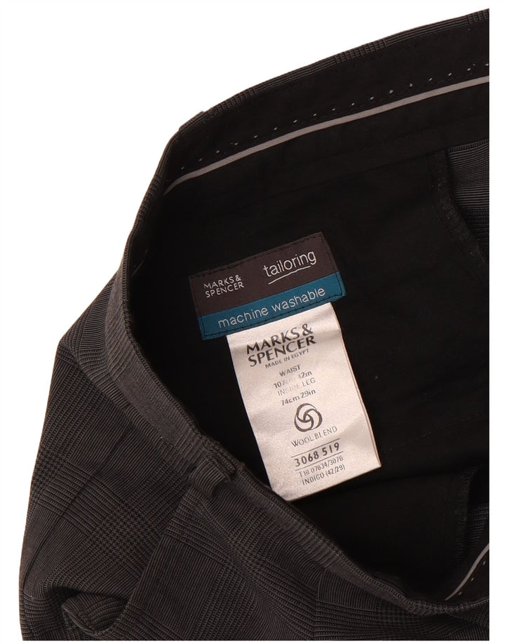 Calça masculina Marks & Spencer sob medida W42 L26 azul marinho