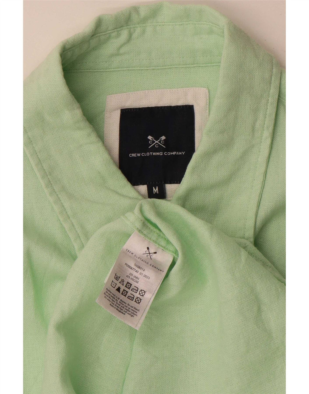 Camisa masculina Crew Clothing linho verde médio