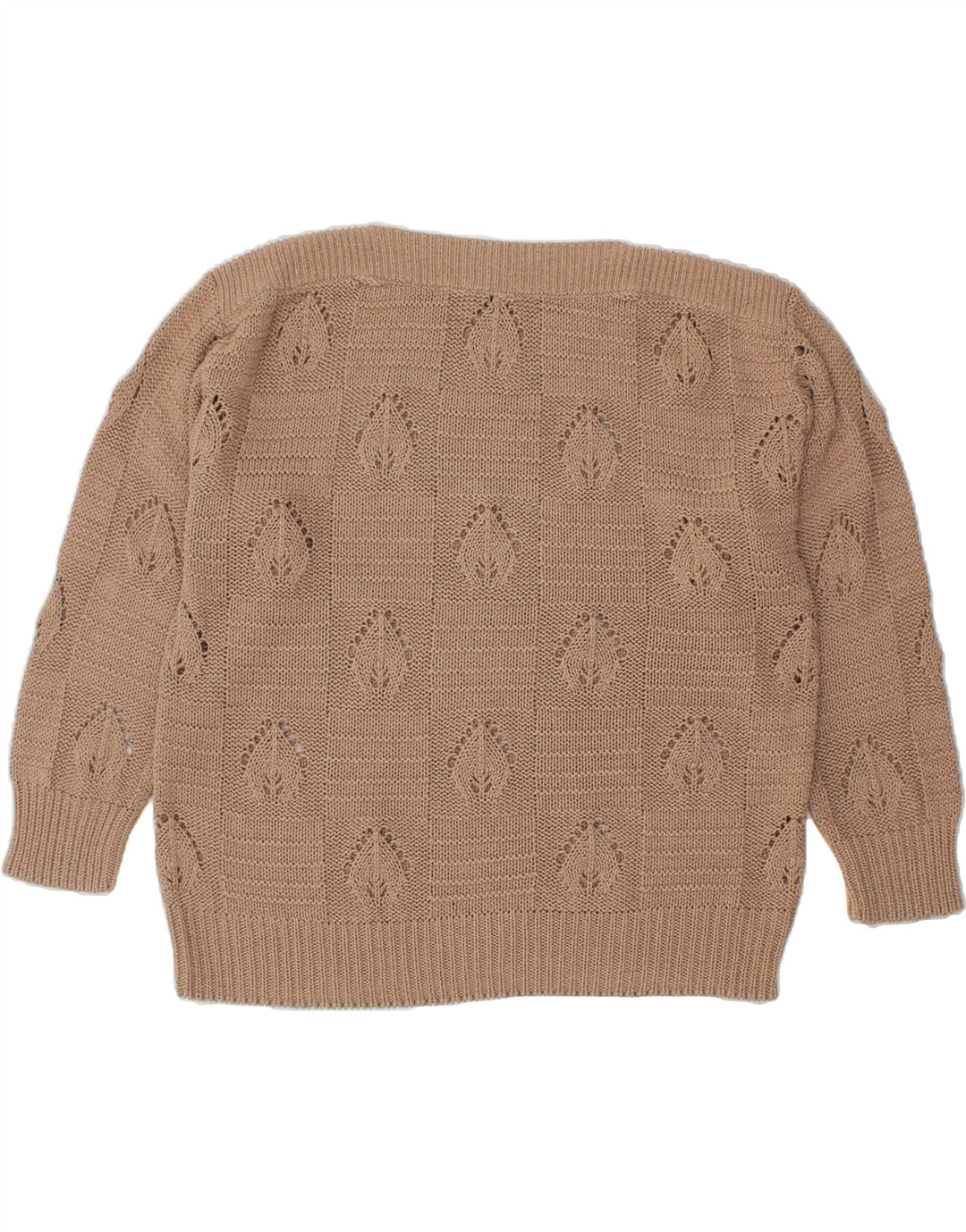 VINTAGE Womens Boat Neck Jumper Sweater UK 20 2XL Brown Cotton Vintage Vintage and Second-Hand Vintage from Messina Hembry 