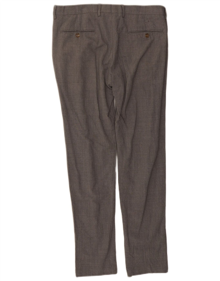 Calça J. Crew masculina Ludlow Slim Suit W33 L30 lã cinza