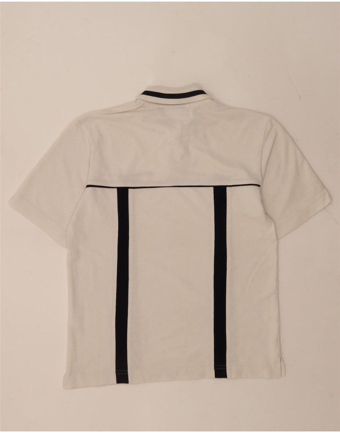 Camisa polo masculina Sergio Tacchini pequena branca de algodão colorblock