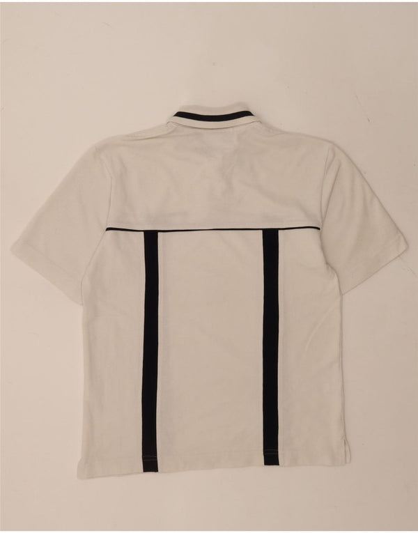 Camisa polo masculina Sergio Tacchini pequena branca de algodão colorblock