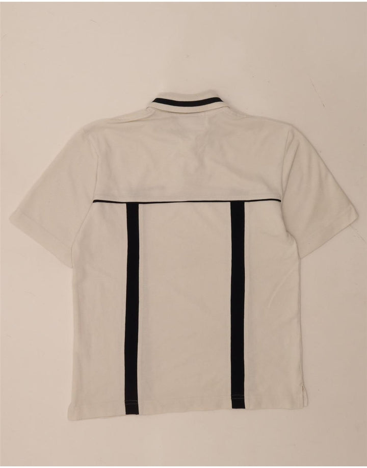 Camisa polo masculina Sergio Tacchini pequena branca de algodão colorblock