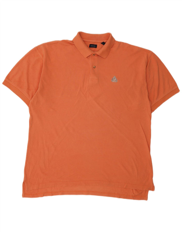 Camisa polo masculina IZOD grande algodão laranja