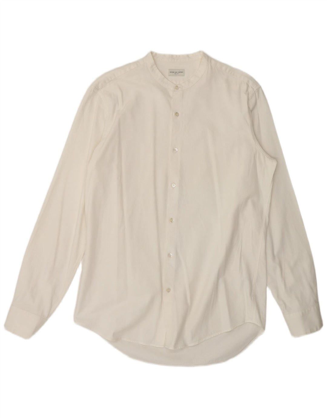 Camisa masculina Dries Van Noten IT 52 grande algodão branco