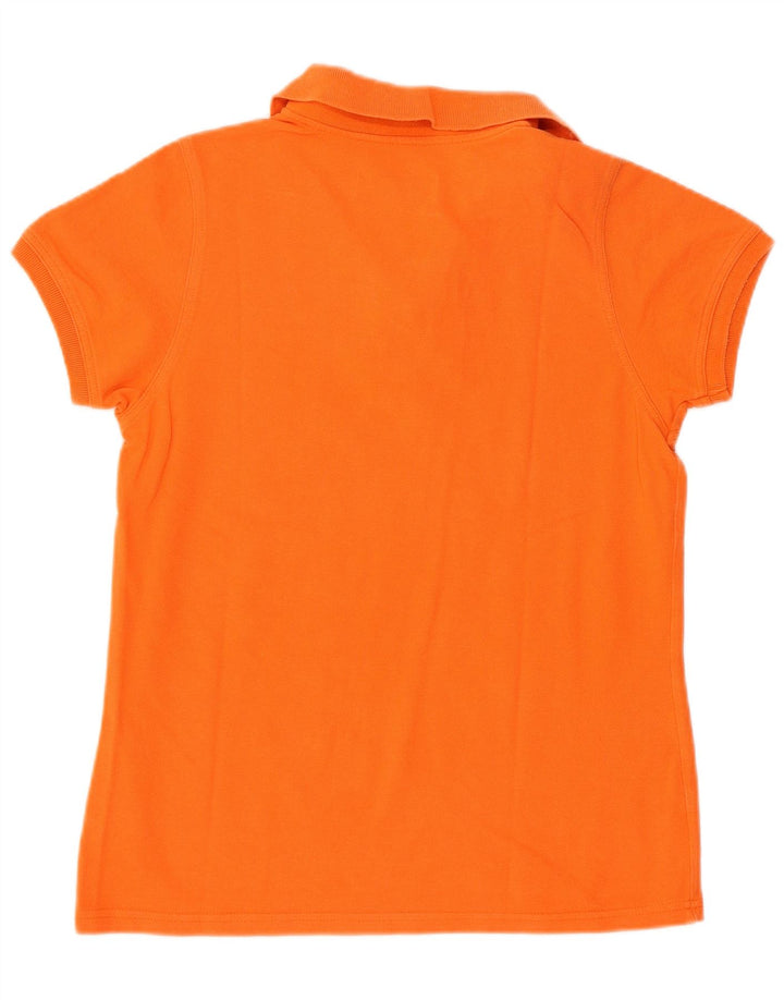 Camisa polo feminina Reebok UK 12 algodão laranja médio