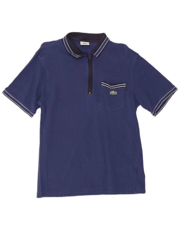 Camisa polo masculina Lacoste tamanho 3 pequeno azul colorblock algodão