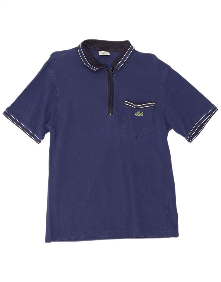 Camisa polo masculina Lacoste tamanho 3 pequeno azul colorblock algodão