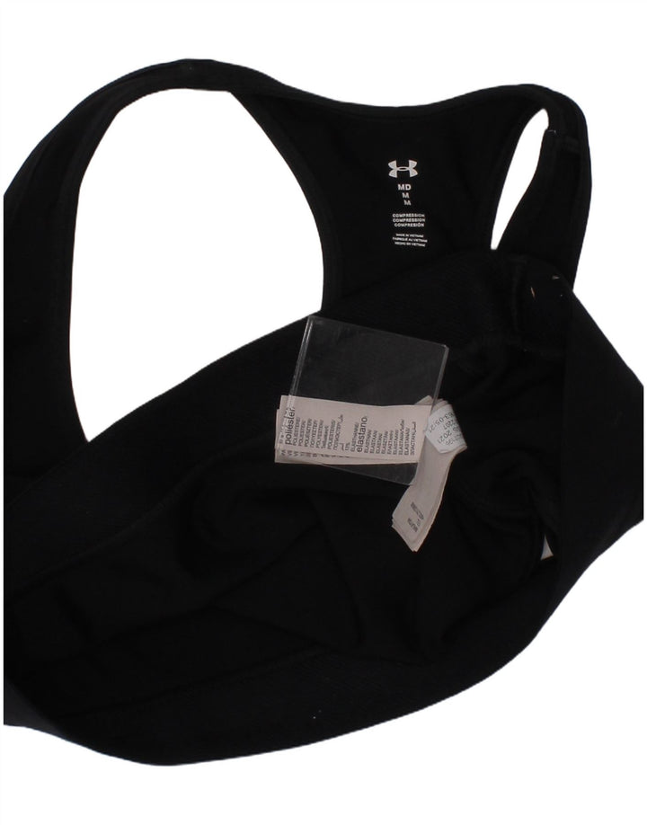 Sutiã esportivo gráfico de compressão feminino Under Armour Top médio preto esportivo
