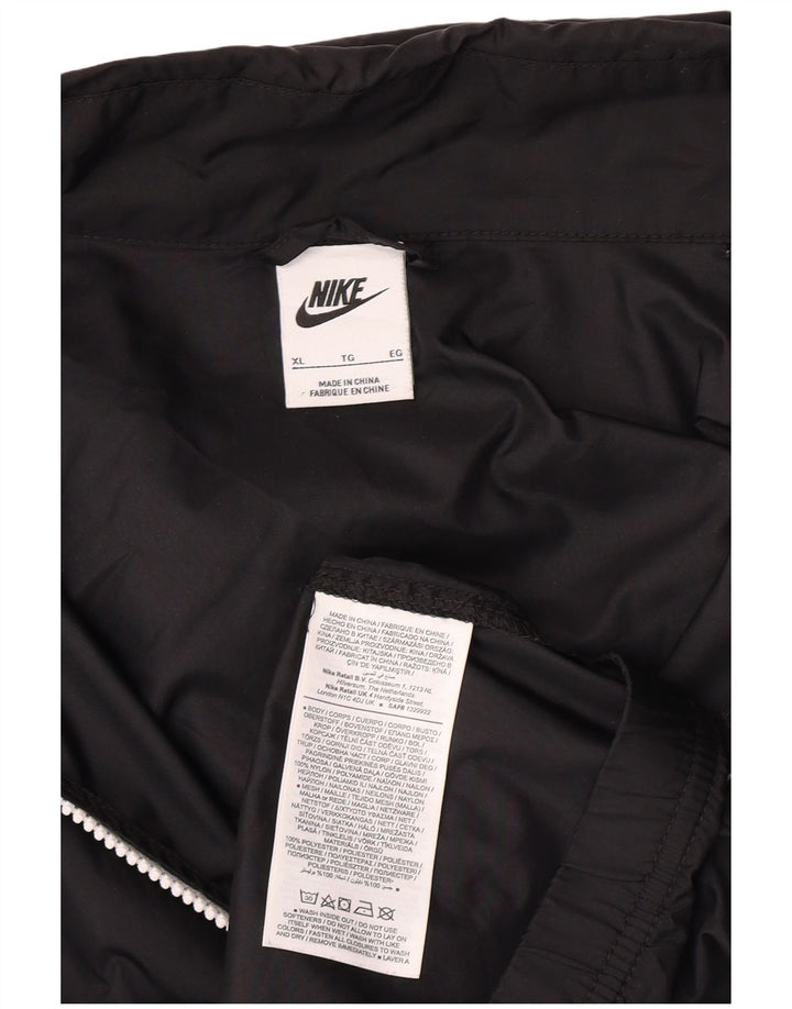Jaqueta de chuva masculina Nike XL com capuz e nylon preto
