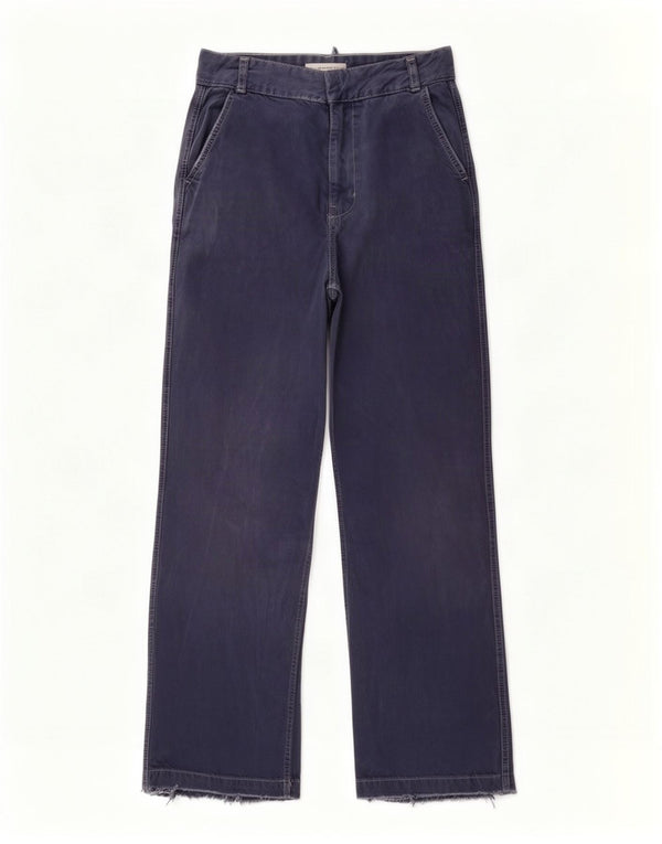 Zara Calça jeans feminina cintura alta solta EU 32 2XS W22 L28 azul marinho