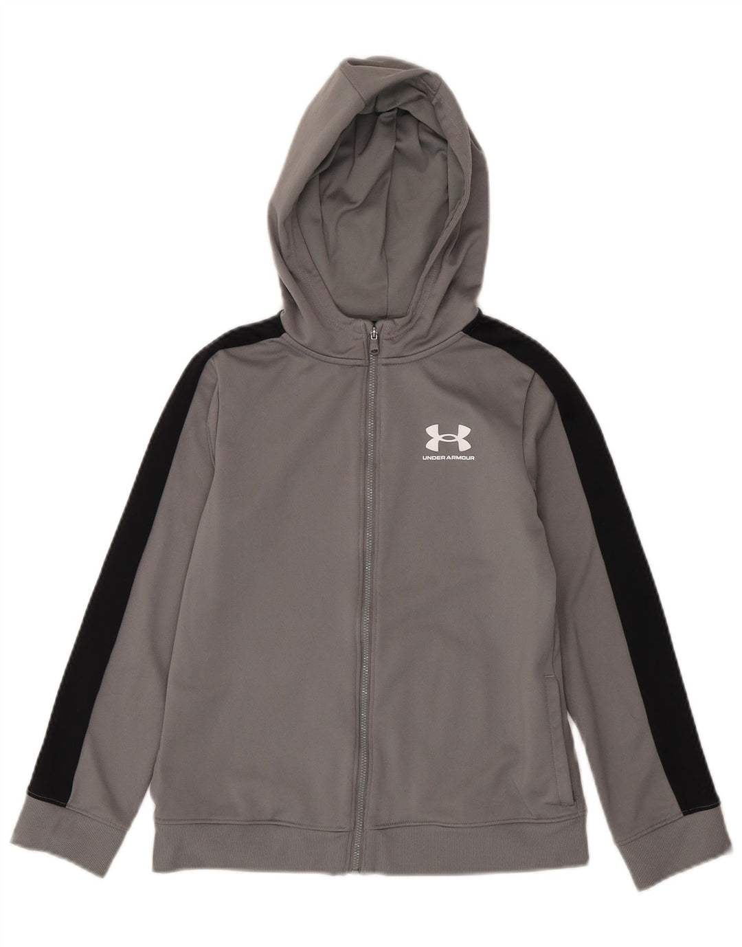 Suéter Under Armour Boys Zip com capuz 9-10 anos cinza médio bloco colorido