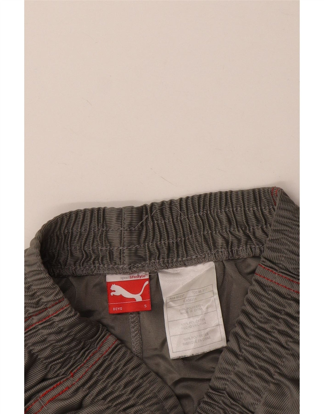 Shorts esportivos PUMA para meninos 7-8 anos pequeno cinza colorblock poliéster