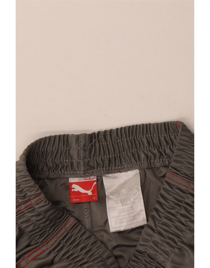 Shorts esportivos PUMA para meninos 7-8 anos pequeno cinza colorblock poliéster