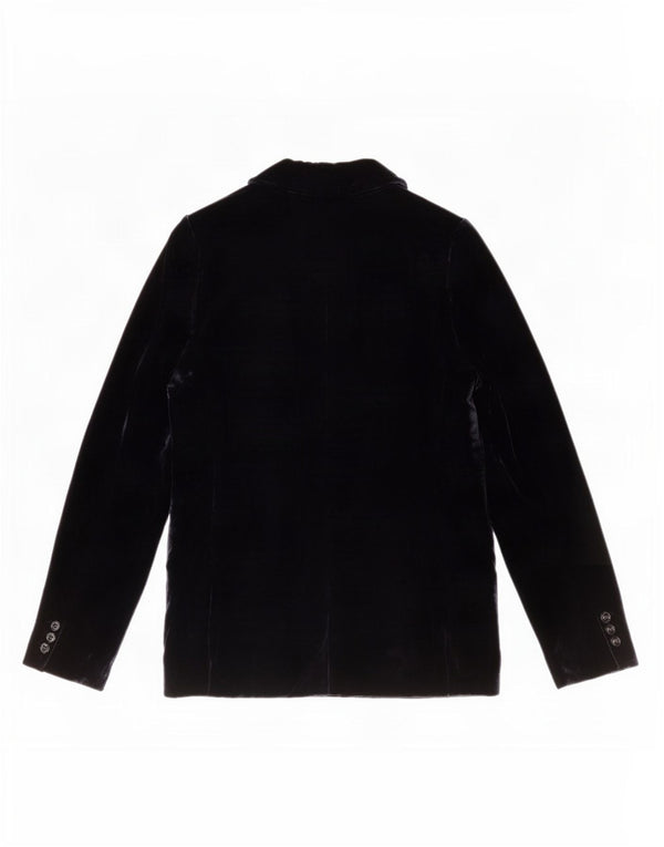 Jaqueta blazer feminina de veludo com 1 botão Banana Republic EUA 6 azul marinho médio