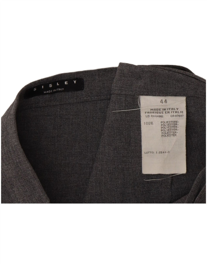 Sisley Mini saia feminina de cintura alta IT 44 médio W26 poliéster cinza