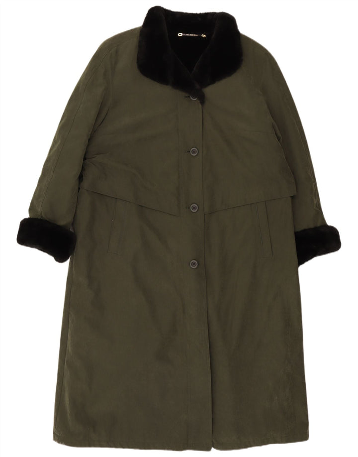 Sobretudo feminino Your Sixth Sense UK 18 XL Khaki Colourblock Poliéster