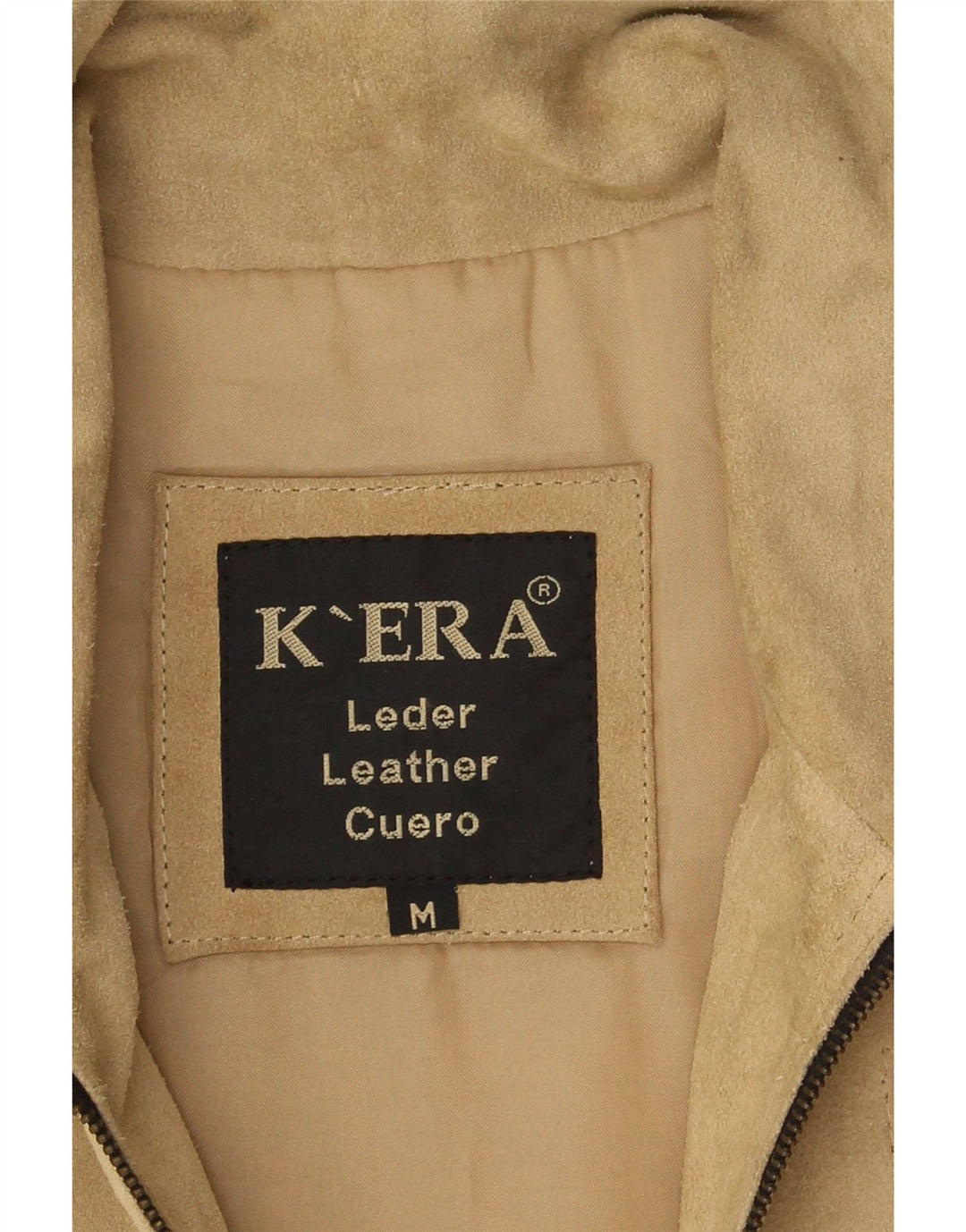 Colete masculino vintage de camurça UK 38 couro bege médio