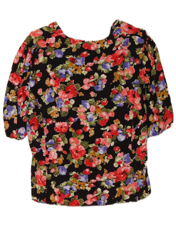 Blusa feminina Richards manga 3/4 Reino Unido 14 grande floral multicolorida