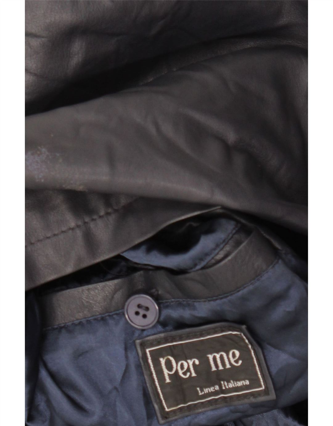 Jaqueta de couro feminina PER ME UK 22 2XL couro preto