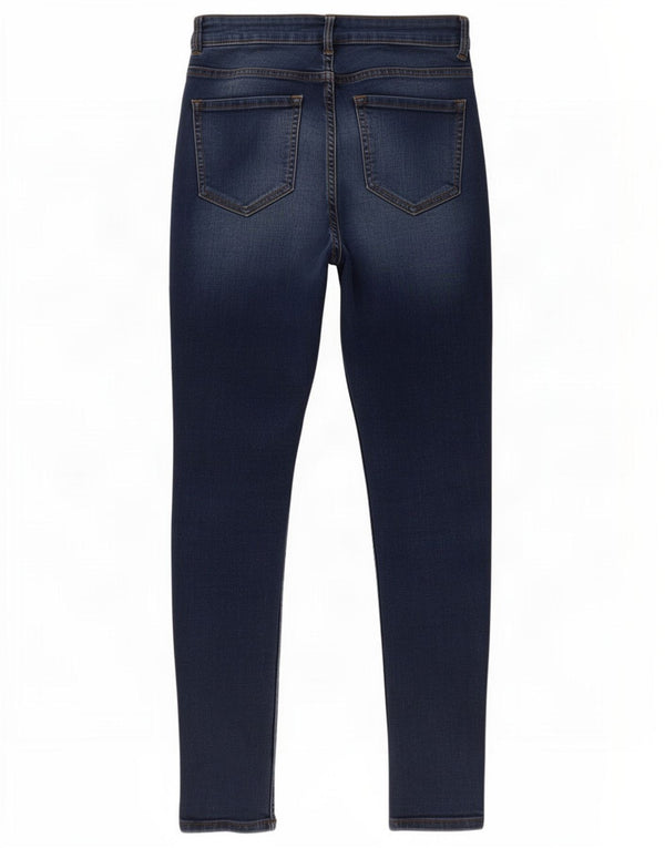 Jeans skinny feminino Marks & Spencer Reino Unido 10 pequeno W28 L28 algodão azul marinho