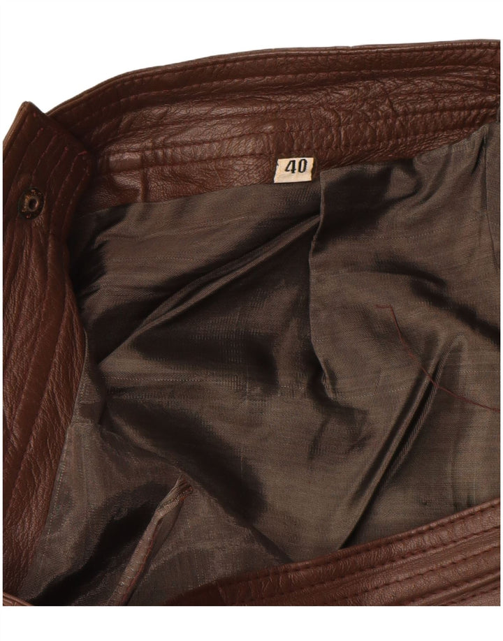 Saia lápis feminina VINTAGE IT 40 pequena W28 couro marrom